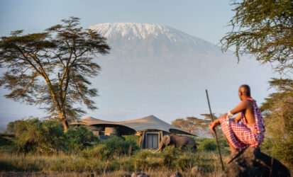 Mount Kilimanjaro viewed from the plains of Amboseli National Park