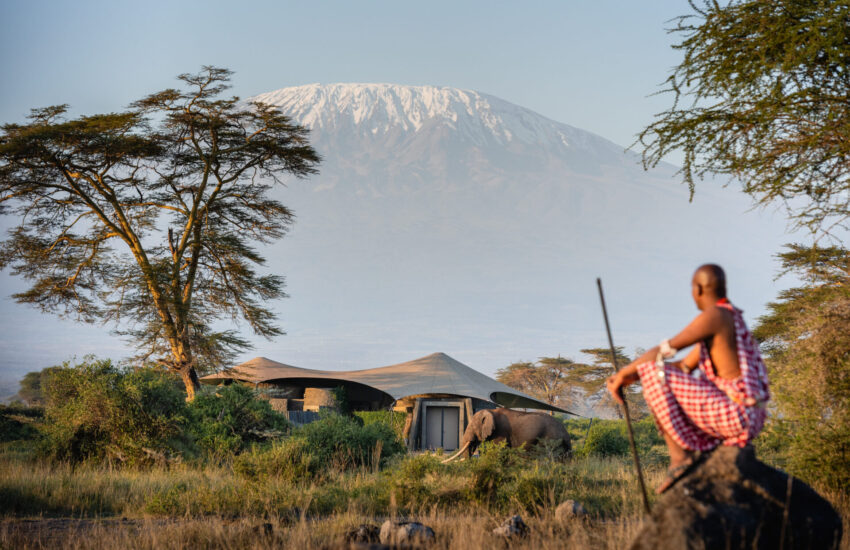 Mount Kilimanjaro viewed from the plains of Amboseli National Park