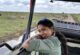 Guest in our 4 x 4 Safari Jeep on a 3 day Tsavo East and West Safari