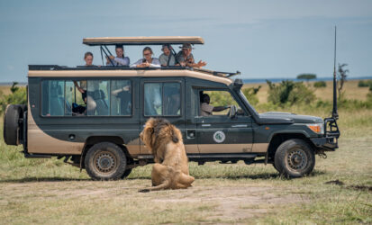 Guests on a game drive in Masai Mara