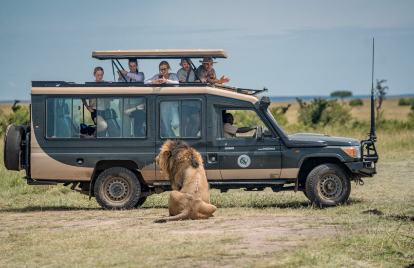 Guests on a game drive in Masai Mara