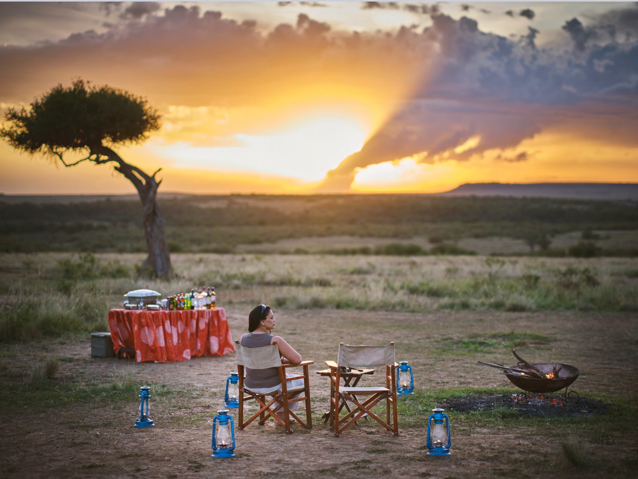 Bush sundowner while on Wheelchair accessible Kenya Safari
