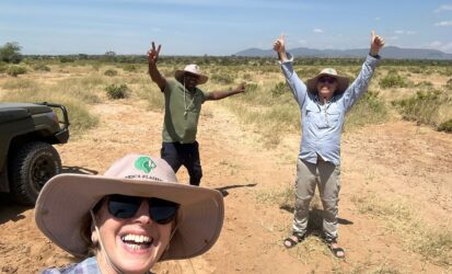 Walking safari with guide in Tsavo East National Park