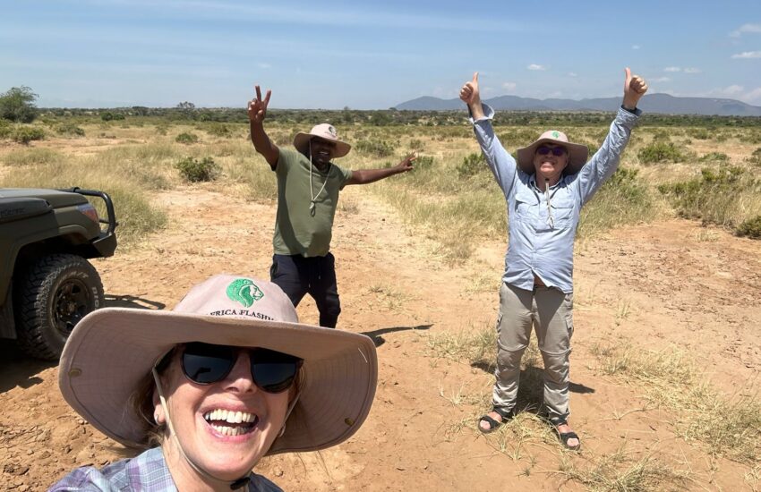Walking safari with guide in Tsavo East National Park