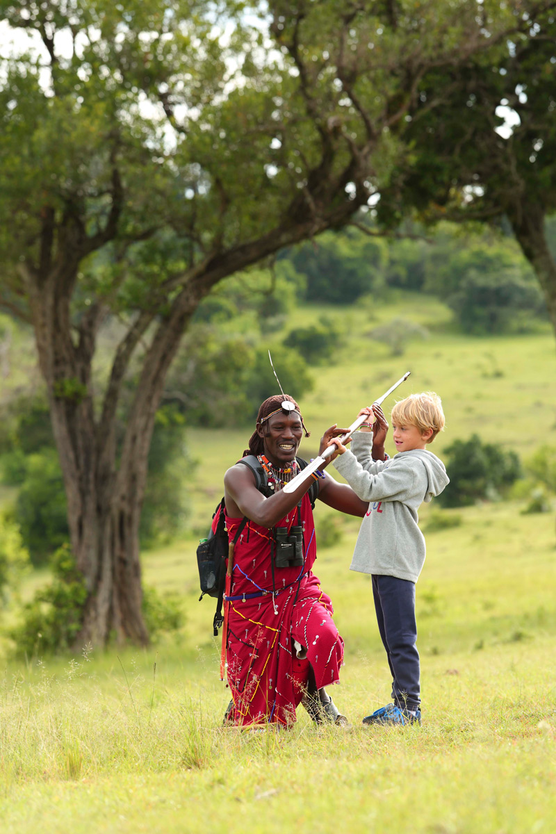 Learning how to Throw a Maasai Spear on a Kenya Family Safari